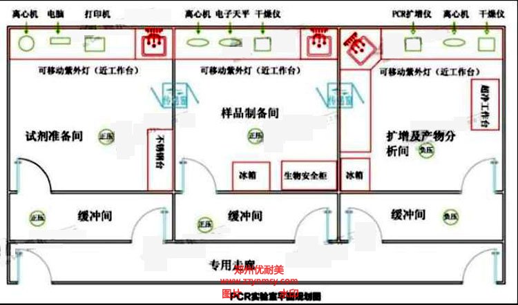 PCR實(shí)驗(yàn)室設(shè)計規(guī)劃圖